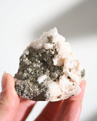 Pyrite and Calcite Crystal Cluster