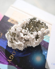 Pyrite and Calcite Crystal Cluster