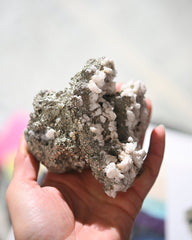 Pyrite and Calcite Crystal Cluster