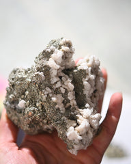 Pyrite and Calcite Crystal Cluster
