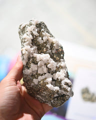 Pyrite and Calcite Crystal Cluster