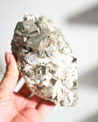 Pyrite and Quartz Crystal Cluster 2.6lbs