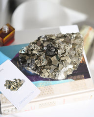 Cubic Pyrite and Quartz Crystal Cluster 7.5lbs