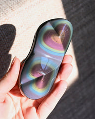 Rainbow Obsidian Double Heart