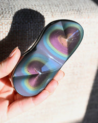 Rainbow Obsidian Double Heart