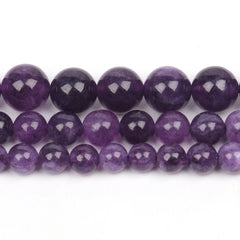 Natural Amethyst Stone Beads 6/8/10mm Round Shape Crystal Loose Spacer Beads For Jewelry Making Diy Bracelet Necklace 15inch