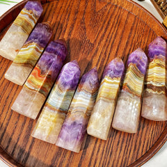 1PC Random High Quality Amethyst Agate Point Natural Crystal Point, Scene decoration, Desktop decoration, Crystal Ornaments.