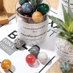 20mm Natural Crystal Stone Healing Energy Amethyst Gem Gemstone Room Decor Crystal Raw Stone Feng Shui Ball Home Office Ornament