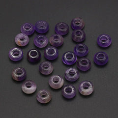 10pcs Natural Crystal Amethyst Large Hole Beads 4mm Hole Abacus Beads Lady Jewelry Making DIY Necklace Bracelet Accessory 5x10mm