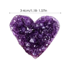 30-40mm Heart Shape Amethyst Natural Crystal Quartz Stone Wand Point Energy Healing Mineral Stone Rock Home Decor