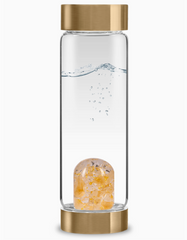 Crystal Water Bottle | Citrine, Clear Quartz & 24k Gold