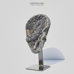 Green Amethyst w/ Calcite Geode on Stand 11 inch