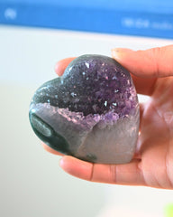 Amethyst Druzy Heart