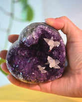 Amethyst w Calcite Druzy Heart