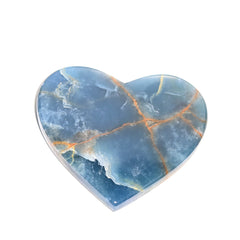Blue Onyx Heart 3 Inch
