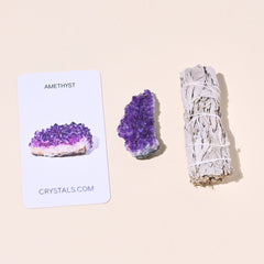 Energy Clearing Set – Amethyst Crystal + Sage