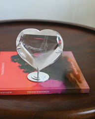 Clear Quartz Heart On Stand
