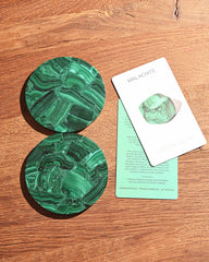 Genuine Malachite Coaster 2pc Set