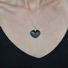 Rainbow Obsidian Heart Necklace
