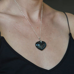 Rainbow Obsidian Heart Necklace