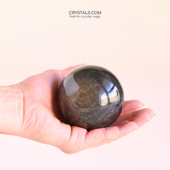 SIlver Sheen Black Obsidian Sphere