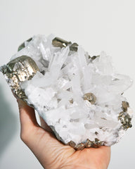 XL Pyrite w Quartz Cluster 4.4lbs