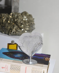 Clear Quartz Heart On Stand