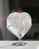 Clear Quartz Heart On Stand