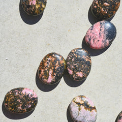 Rhodonite Palm Stone