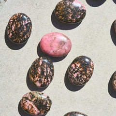 Rhodonite Palm Stone