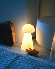 Selenite Mushroom Lamp w. Bulb
