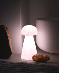 Selenite Mushroom Lamp w. Bulb