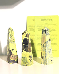 Serpentine w pyrite Obelisk 4 inch