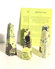Serpentine w pyrite Obelisk 4 inch