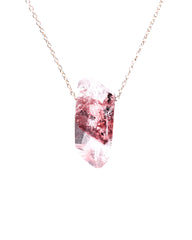 Sunset Phantom Himalayan Quartz Necklace 14k Gold