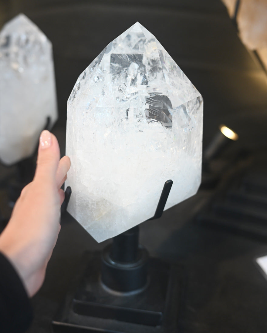 XL Clear Quartz Form on Spinning Stand 7lbs