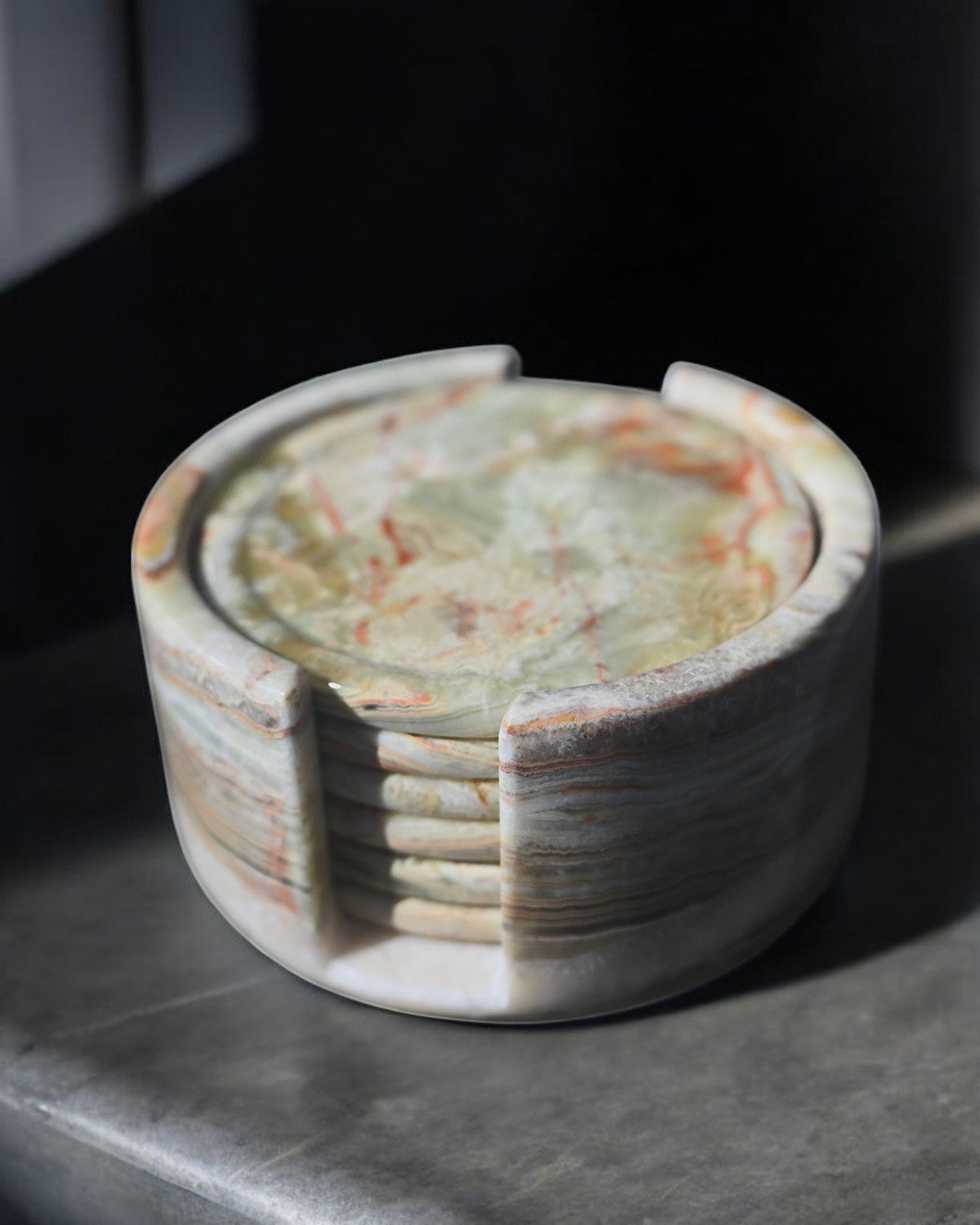 Green Onyx Coaster Set