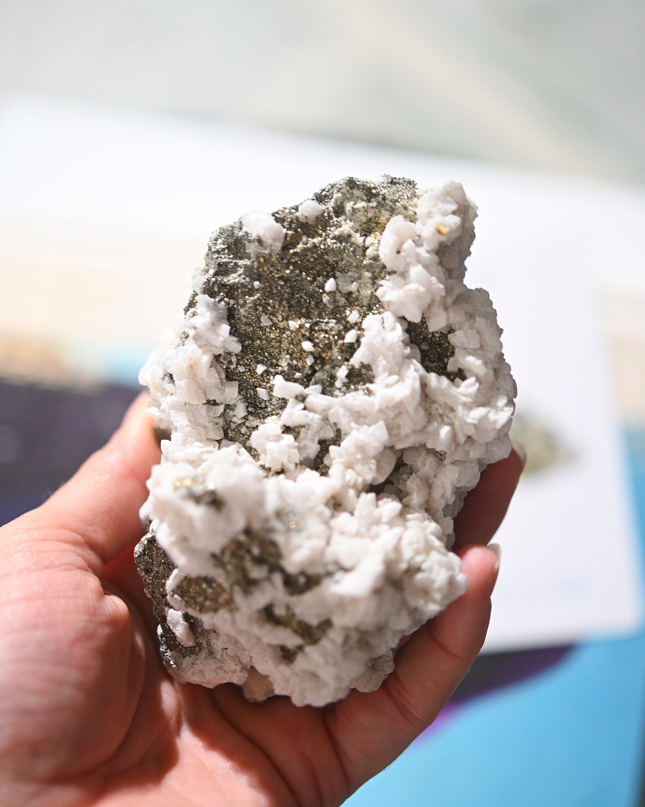 Pyrite and Calcite Crystal Cluster