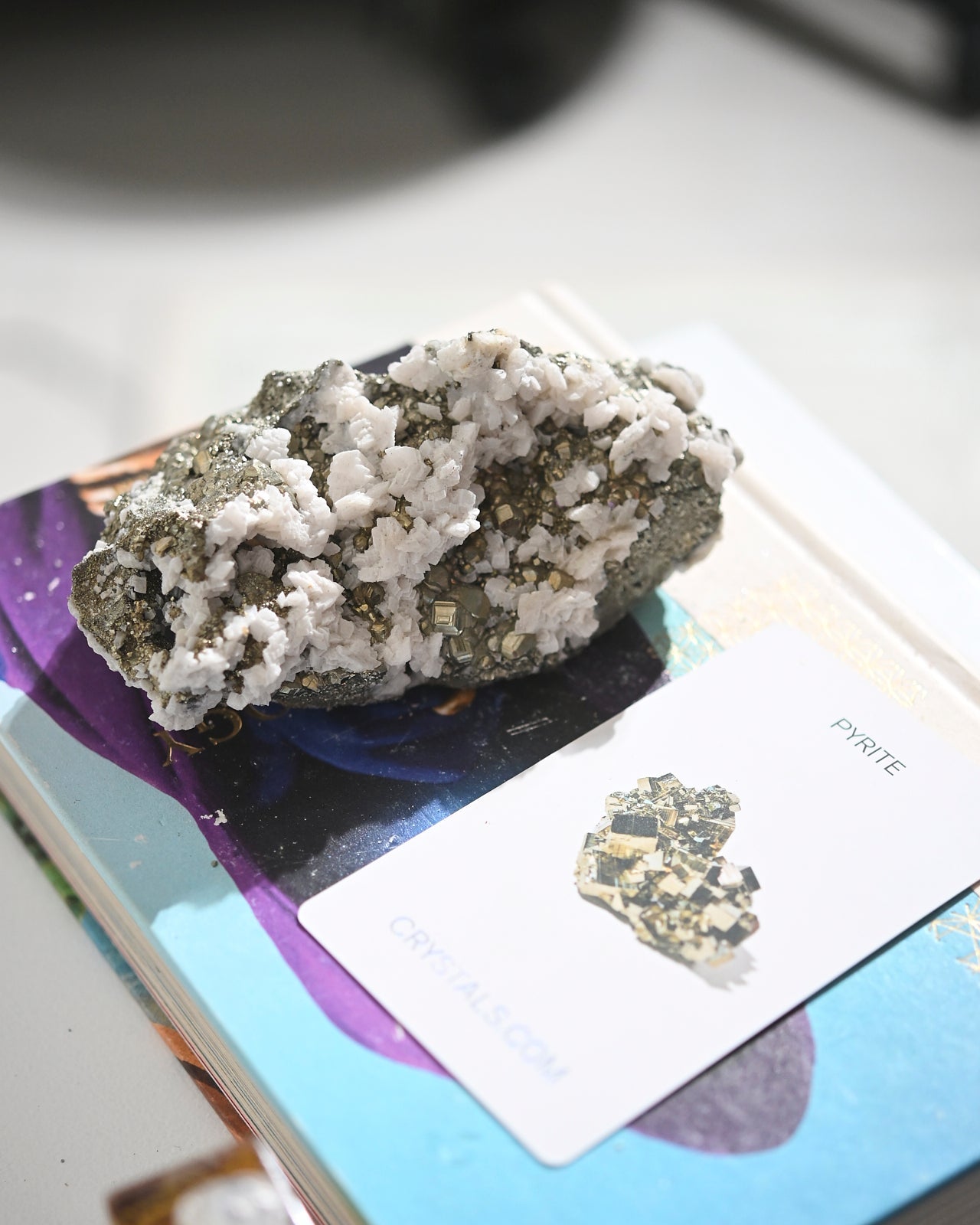 Pyrite and Calcite Crystal Cluster