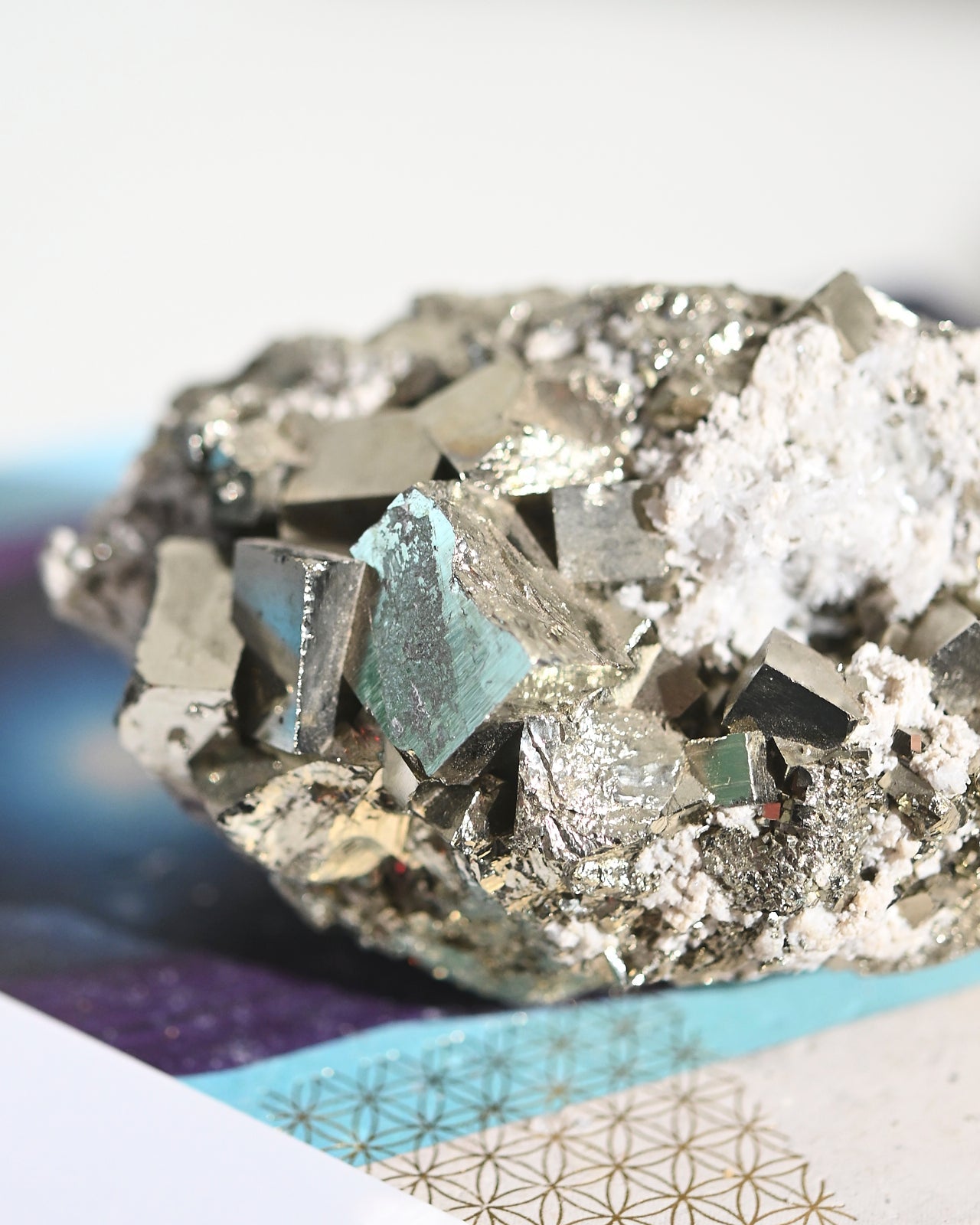 Pyrite and Quartz Crystal Cluster 2.6lbs