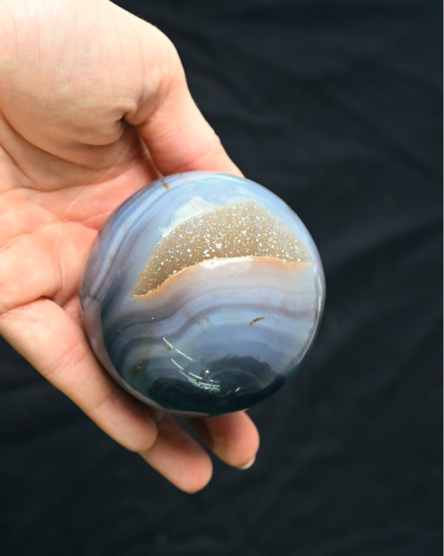 Agate Druzy Crystal Sphere