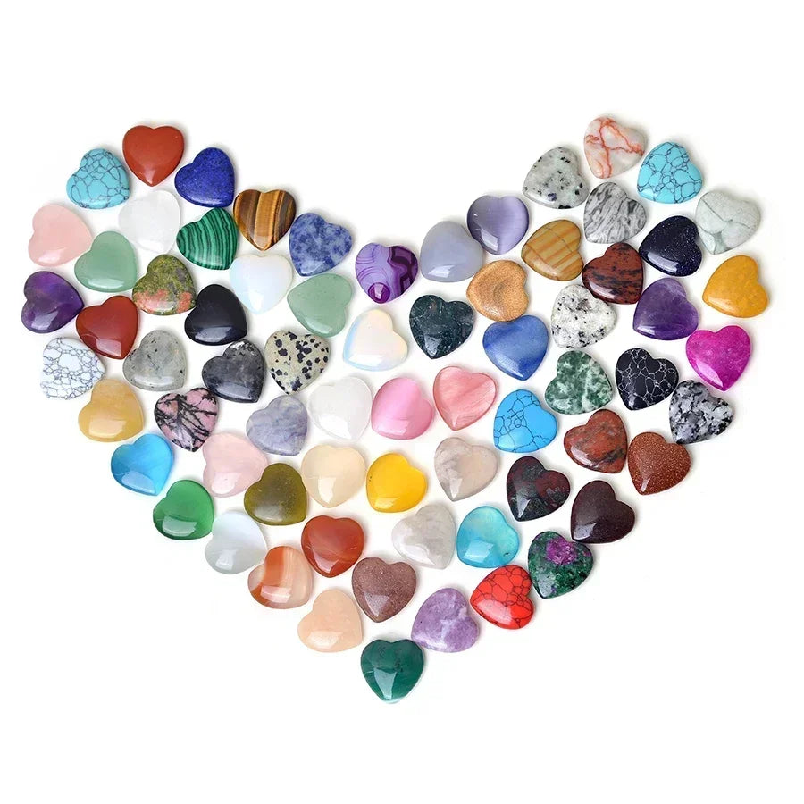 10/20/30PCS Heart Shape LOVE 20MM Natural Crystal Amethyst Agate Irregular Mineral Healing Stone Gravel Specimen Home Decoration