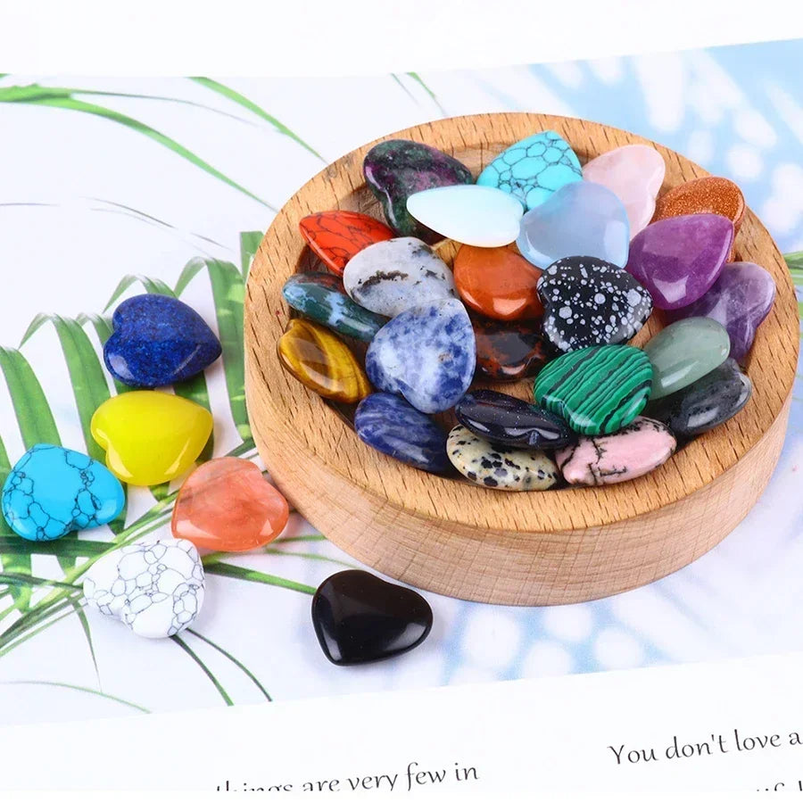 10/20/30PCS Heart Shape LOVE 20MM Natural Crystal Amethyst Agate Irregular Mineral Healing Stone Gravel Specimen Home Decoration