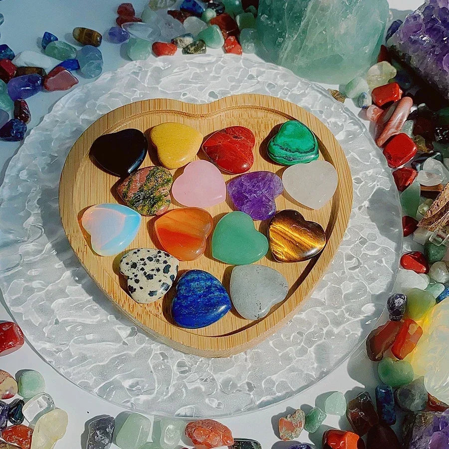 10/20/30PCS Heart Shape LOVE 20MM Natural Crystal Amethyst Agate Irregular Mineral Healing Stone Gravel Specimen Home Decoration