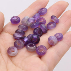 10pcs Natural Crystal Amethyst Large Hole Beads 4mm Hole Abacus Beads Lady Jewelry Making DIY Necklace Bracelet Accessory 5x10mm