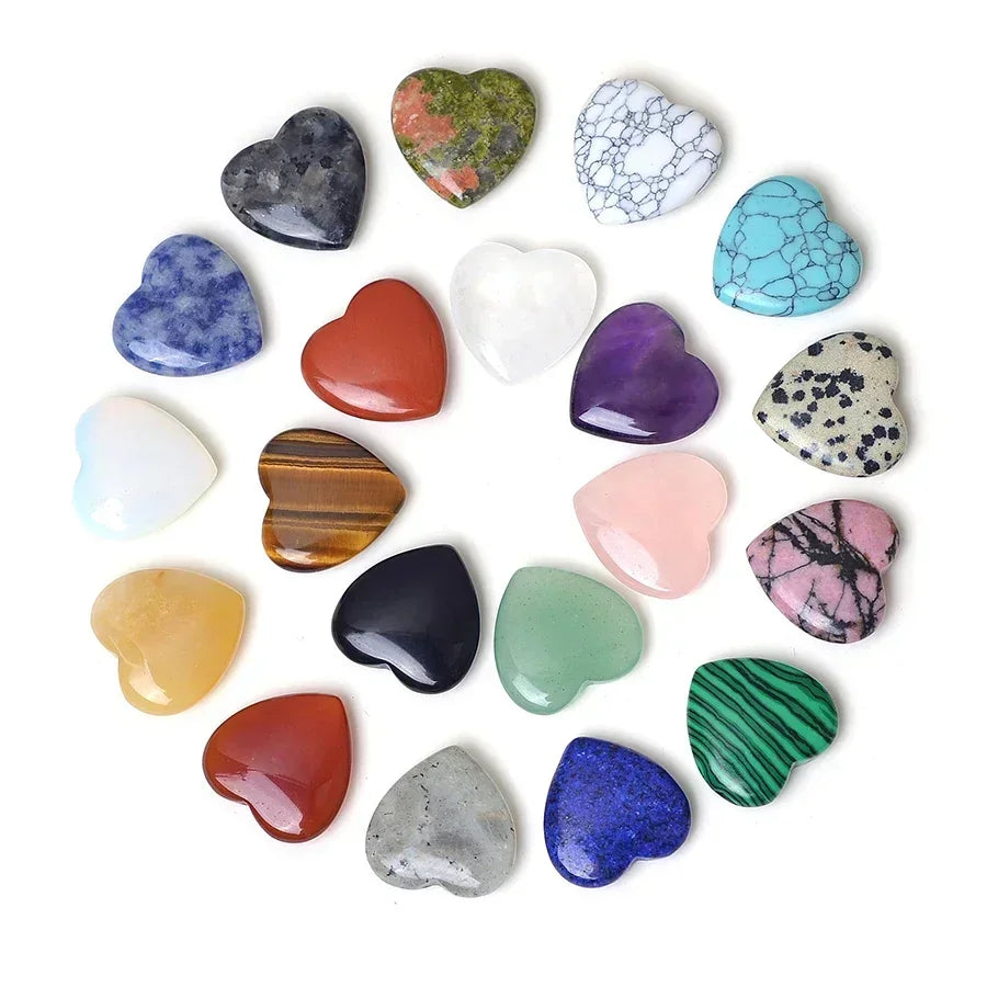 10/20/30PCS Heart Shape LOVE 20MM Natural Crystal Amethyst Agate Irregular Mineral Healing Stone Gravel Specimen Home Decoration
