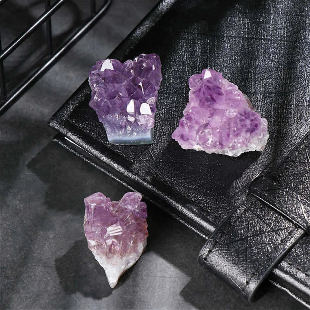 New Amethyst Natural Stone Purple Pink Amethysts Crystals Cluster Druzy Geode Mineral Rock Healing Crystal Point Energy Wand Crafts