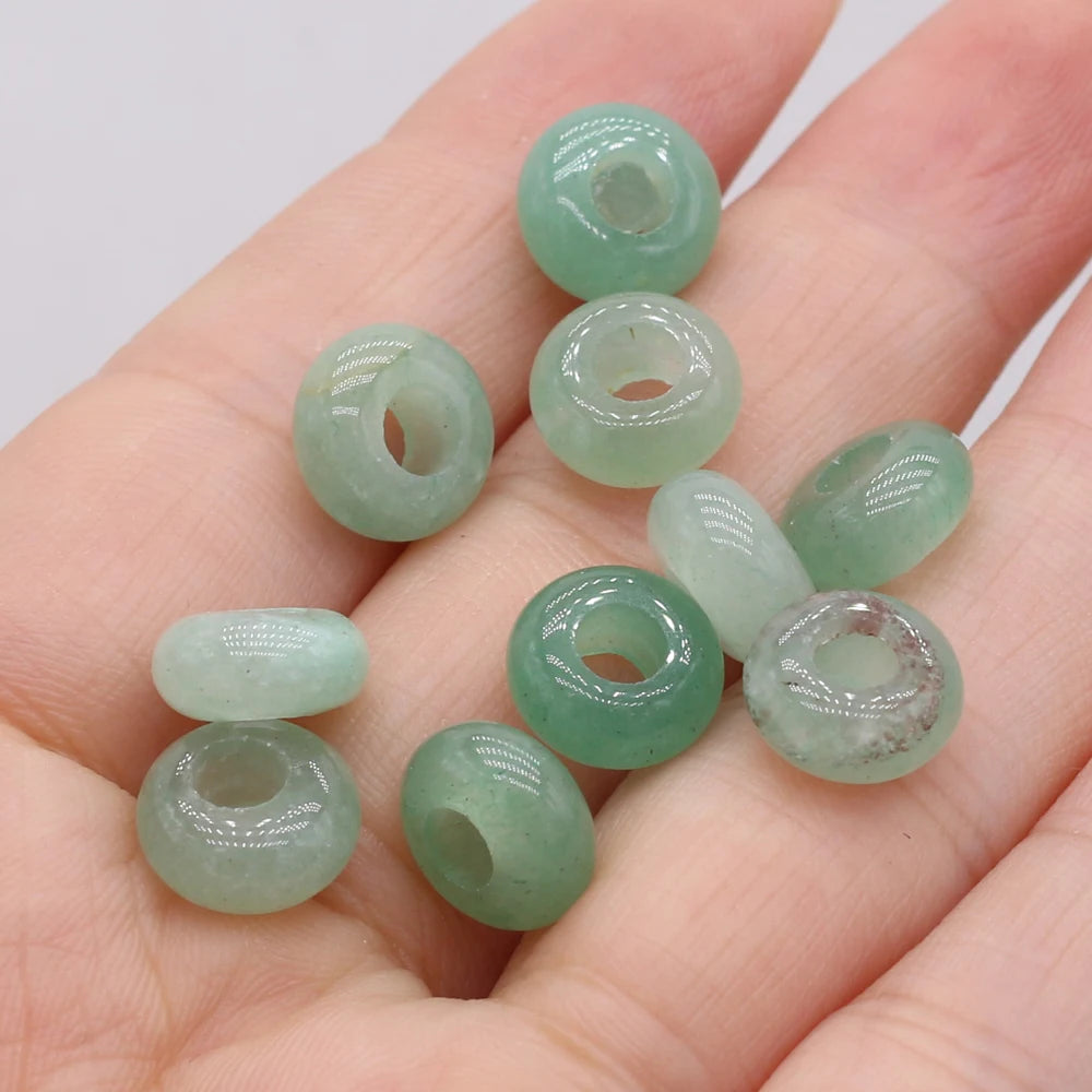10pcs Natural Crystal Amethyst Large Hole Beads 4mm Hole Abacus Beads Lady Jewelry Making DIY Necklace Bracelet Accessory 5x10mm
