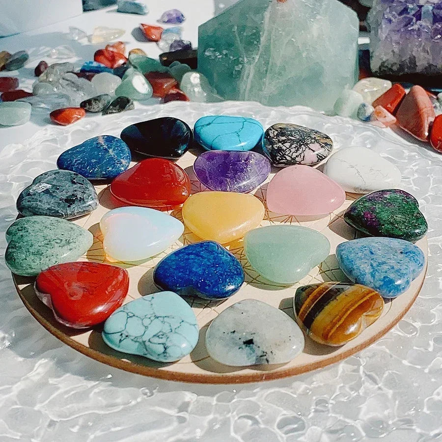 10/20/30PCS Heart Shape LOVE 20MM Natural Crystal Amethyst Agate Irregular Mineral Healing Stone Gravel Specimen Home Decoration