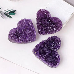 30-40mm Heart Shape Amethyst Natural Crystal Quartz Stone Wand Point Energy Healing Mineral Stone Rock Home Decor